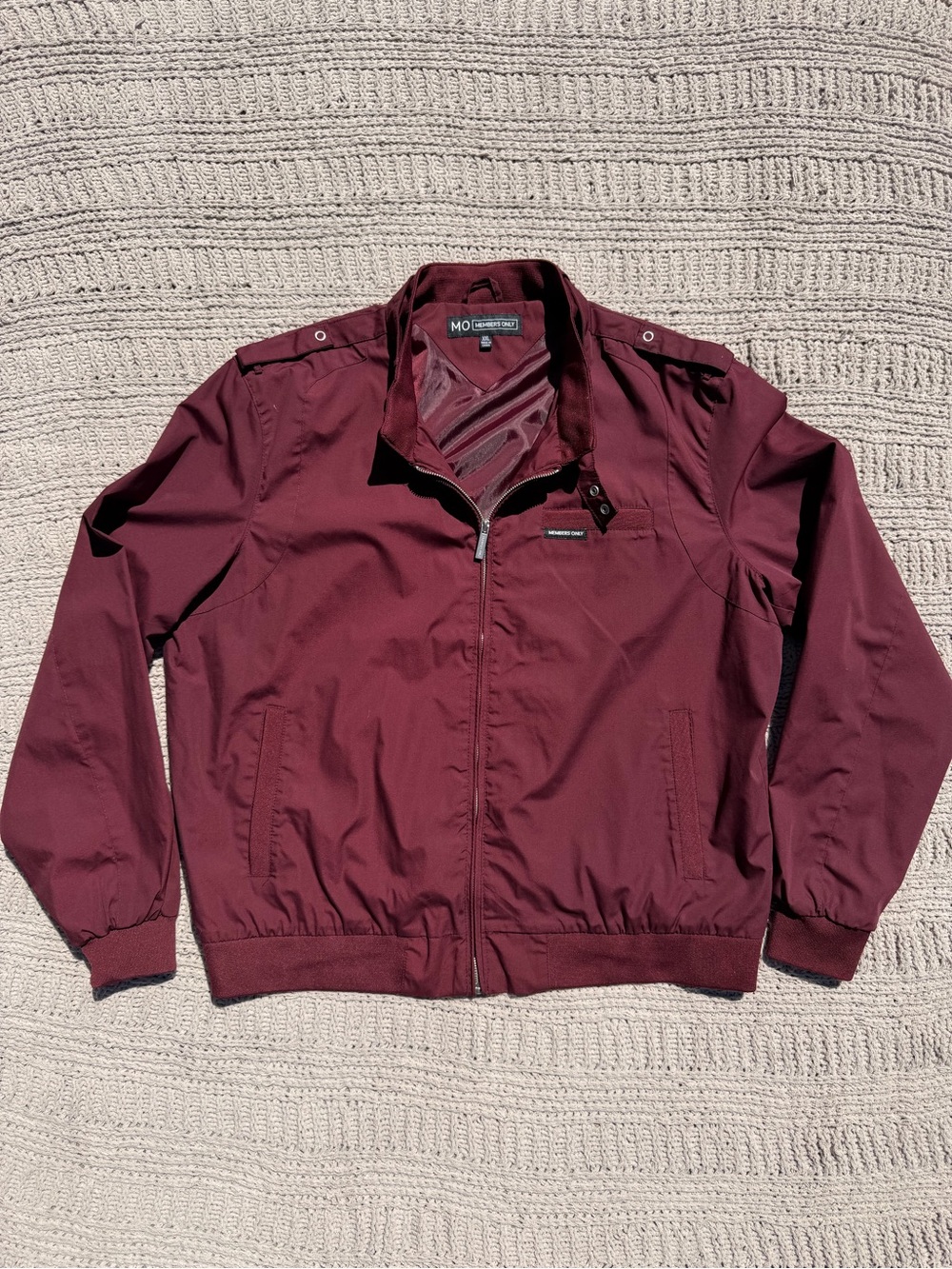 Members Only Men's Racer Jacket in Burgundy